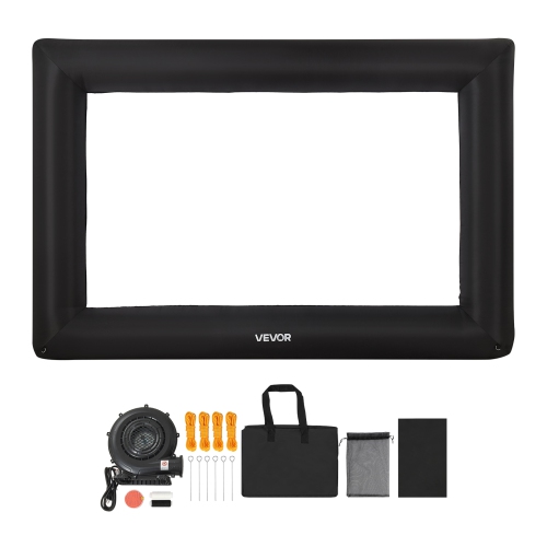 Écran de cinéma gonflable VEVOR 16&nbsp;pi, écran de projection gonflable lavable 600D avec sac de rangement portatif, installation facile 16:9