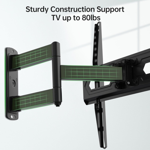 USX MOUNT Full Motion TV Wall Mount for 26-55 inch TVs up to 80lbs, LED LCD OLED Corner Wall Mount TV Bracket with Articulating Arm Swivel Extension