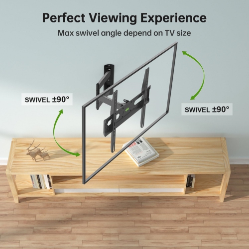 USX MOUNT Full Motion TV Wall Mount for 26-55 inch TVs up to 80lbs, LED LCD OLED Corner Wall Mount TV Bracket with Articulating Arm Swivel Extension