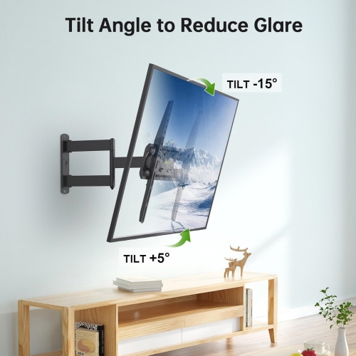 USX MOUNT Full Motion TV Wall Mount for 26-55 inch TVs up to 80lbs, LED LCD OLED Corner Wall Mount TV Bracket with Articulating Arm Swivel Extension