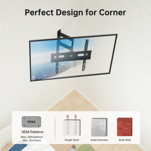 USX MOUNT Full Motion TV Wall Mount for 26-55 inch TVs up to 80lbs, LED LCD OLED Corner Wall Mount TV Bracket with Articulating Arm Swivel Extension