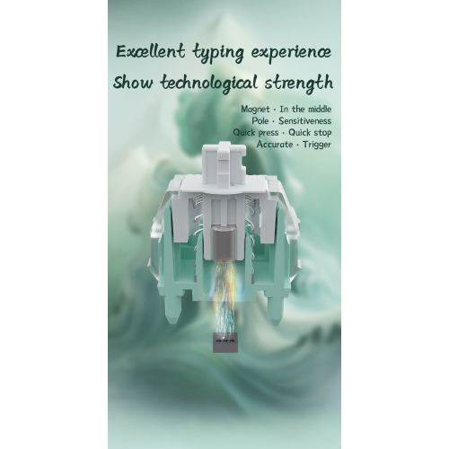 GATERON Magnetic Jade Keyboard Switches, Linear Factory Pre-lubed Freely Setting Pre-Travel Key Switches for Mechanical Keyboard