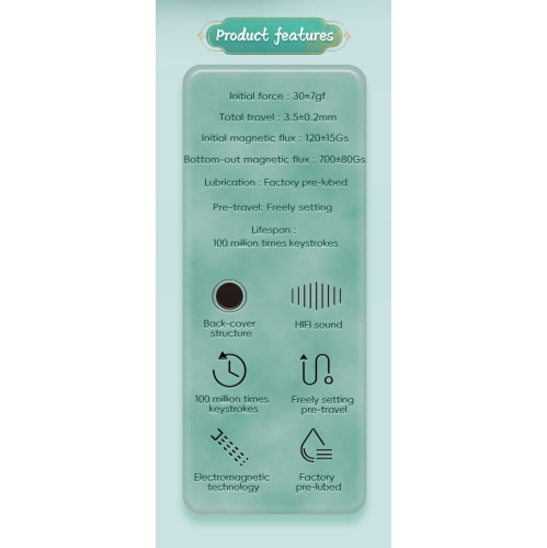 GATERON Magnetic Jade Keyboard Switches, Linear Factory Pre-lubed Freely Setting Pre-Travel Key Switches for Mechanical Keyboard