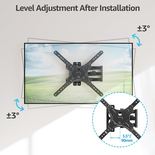 MOUNTUP TV Wall Mounts for Most 26-60 Inches TVs, Full Motion TV Bracket with Swivel and Extend 15.3 Inch, Articulating Arms, Tilt, Leveling, Single
