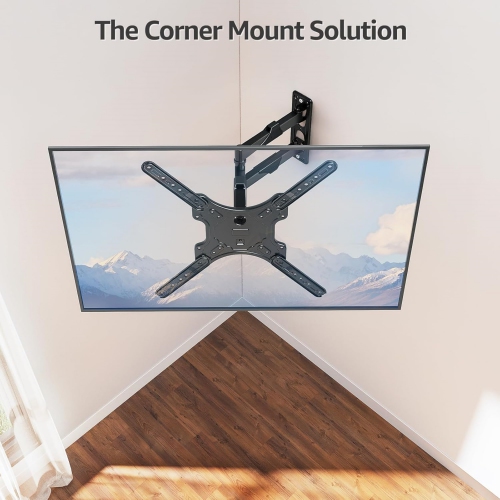 MOUNTUP TV Wall Mounts for Most 26-60 Inches TVs, Full Motion TV Bracket with Swivel and Extend 15.3 Inch, Articulating Arms, Tilt, Leveling, Single