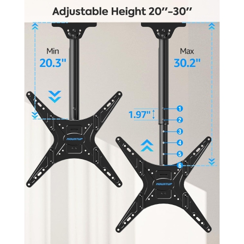 MOUNTUP Ceiling TV Mount for Most 24''-65'' TVs, Full Motion Height Adjustable TV Mount Bracket, Holds up to 99lbs, Max VESA 400x400mm