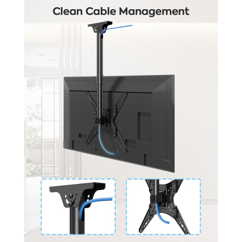 MOUNTUP Ceiling TV Mount for Most 24''-65'' TVs, Full Motion Height Adjustable TV Mount Bracket, Holds up to 99lbs, Max VESA 400x400mm