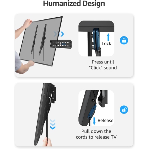 MOUNTUP TV Wall Mount, Tilting TV Bracket for Most 26-60 Inch LED LCD OLED Flat/Curved TVs, Low Profile TV Mount Save Spacing - Fits 12" to 16" Stud,