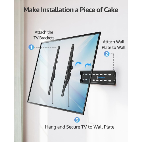 MOUNTUP TV Wall Mount, Tilting TV Bracket for Most 26-60 Inch LED LCD OLED Flat/Curved TVs, Low Profile TV Mount Save Spacing - Fits 12" to 16" Stud,