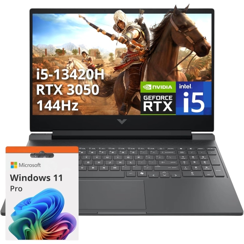 HP  Refurbished (Excellent) - Victus 15.6" Fhd Ips 144Hz Gaming Laptop, Intel I5-13420H, 512GB PCie SSD, 16GB Ram, Nvidia Geforce Rtx 3050, Backlit