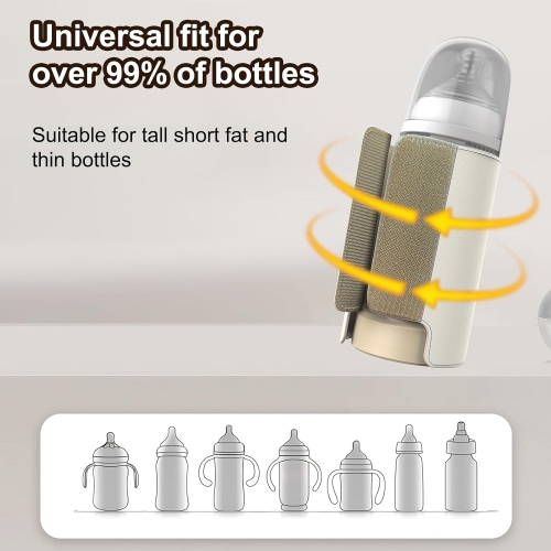 Wireless Milk Warmer with LED Temperature Display 10000 mAh Bottle Warmer Baby On the Go 6-Level Fast Heating, USB-C Charging, Thermal Insulation