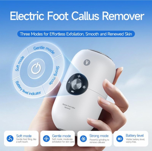 Electric Foot File Hardness, Electric Hardness Filer, Callus Remover for Dead, Hard and Cracked Skin, Polish Calluses, Professional Pedicure