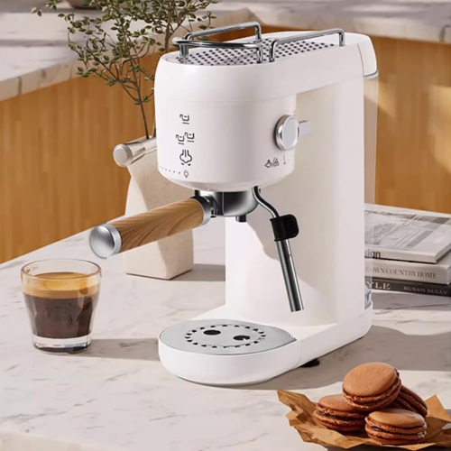 Semi-automatic coffee machine with milk frothing function, large capacity, C58 white Italian semi-automatic coffee machine - US standard