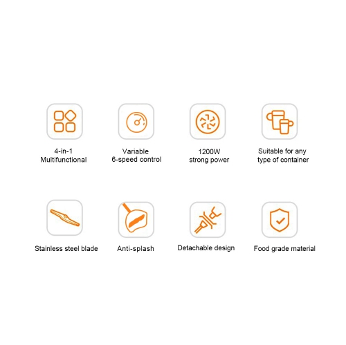 Multifunctional Hand Blender with Heavy Duty Copper Motor, Stainless Steel Housing, Whisk Attachment, Chopper, and Smoothie Cup - HB3302 5-in-1