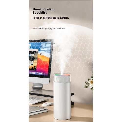 Colorful Cup Humidifier with Large Fog, Timed Running Horse Atmosphere Light, Car Humidifier for Home Use - H11 Plug-in White