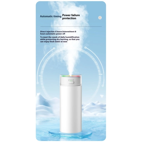 Colorful Cup Humidifier with Large Fog, Timed Running Horse Atmosphere Light, Car Humidifier for Home Use - H11 Plug-in White