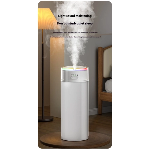 Colorful Cup Humidifier with Large Fog, Timed Running Horse Atmosphere Light, Car Humidifier for Home Use - H11 Plug-in White