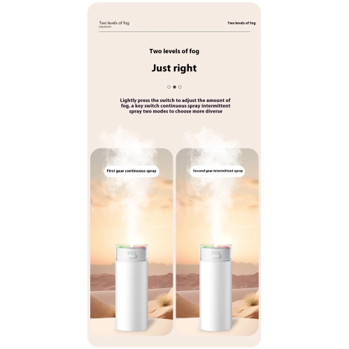 Colorful Cup Humidifier with Large Fog, Timed Running Horse Atmosphere Light, Car Humidifier for Home Use - H11 Plug-in Beige