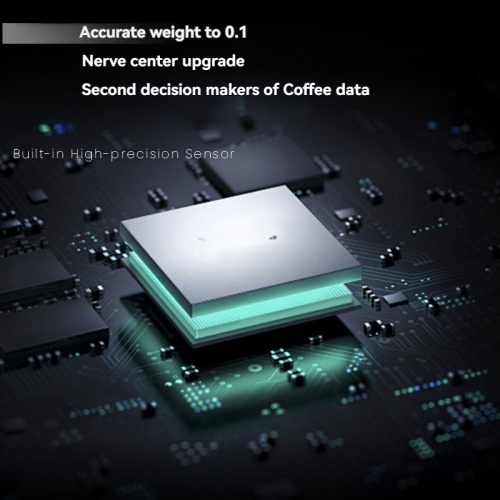 Portable electronic coffee scale, Type-C rechargeable, touchscreen, comes with a non-slip silicone pad, 0.1g accuracy - Black