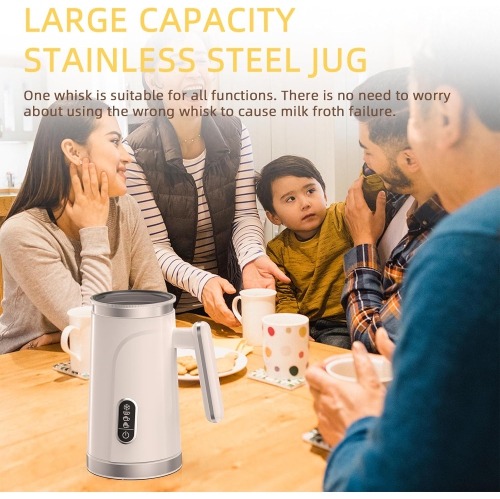 Electric Milk Frother, Automatic Hot and Cold Milk Frother Heater, Suitable for Milk, Latte, Hot Chocolate, Cappuccino, 100-120V, US Plug