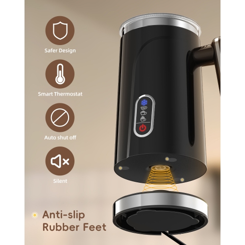 Electric Milk Frother, Automatic Hot and Cold Milk Frother Heater, Suitable for Milk, Latte, Hot Chocolate, Cappuccino, 100-120V, US Plug