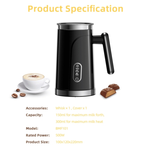 Electric Milk Frother, Automatic Hot and Cold Milk Frother Heater, Suitable for Milk, Latte, Hot Chocolate, Cappuccino, 100-120V, US Plug