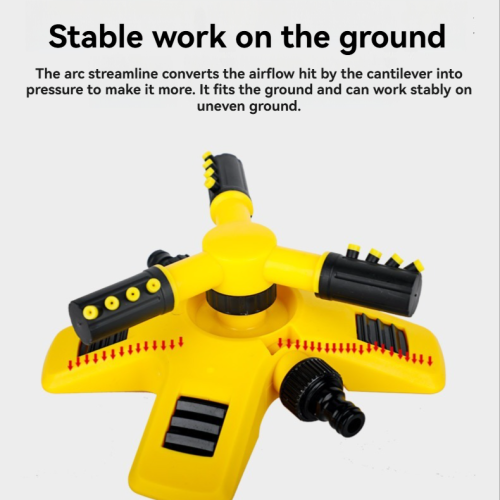 360-degree automatic rotating sprinkler, garden watering set, - 1 sprinkler + 2 4-point quick connectors + 1 46-point standard connector + 1 8-claw +