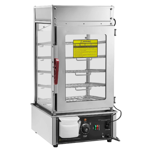 VEVOR SC-500H Commercial Food Warmer Display, 5-Tier Electric Bun Steamer, 1200W, 37L Capacity, Adjustable Temperature 86–230°F, Stainless