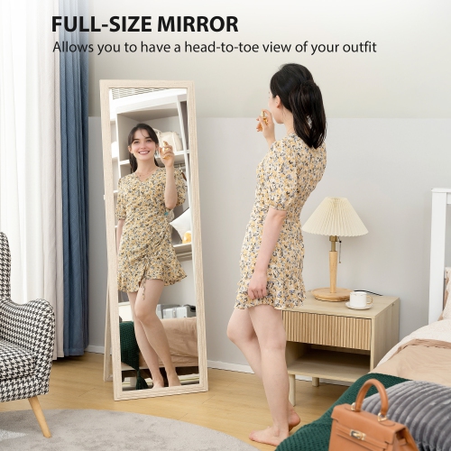 HOMCOM 64" x 21" Full Length Mirror, Standing, Wall-Mounted or Leaning Against Wall, Rectangular Full Body Mirror with Frame for Bedroom, Living