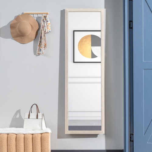 HOMCOM 64" x 21" Full Length Mirror, Standing, Wall-Mounted or Leaning Against Wall, Rectangular Full Body Mirror with Frame for Bedroom, Living