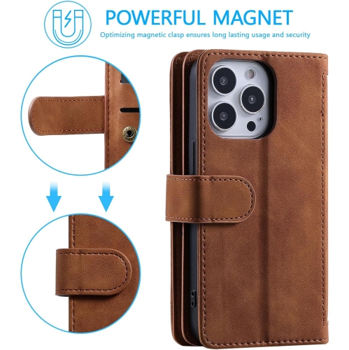 [ LIMITTED TIME OFFRE ] - Étui portefeuille pour iPhone 13 PRO MAX, étui folio multifonction à rabat 9 fentes pour cartes Étui pour téléphone avec
