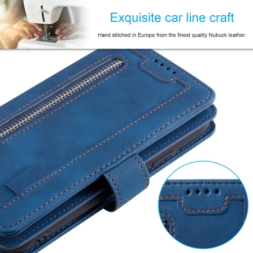 [ LIMITTED TIME OFFER ] - Wallet Case for iPhone 13 PRO MAX, Multi-Function Flip Folio 9 Card Slots Phone Case with Zipped Pocket Wrist Strap