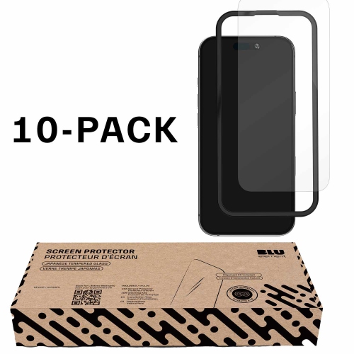 Blu Element Tempered Glass Screen Protector 10-Pack in Bulk Packaging iPhone 17/16 Pro