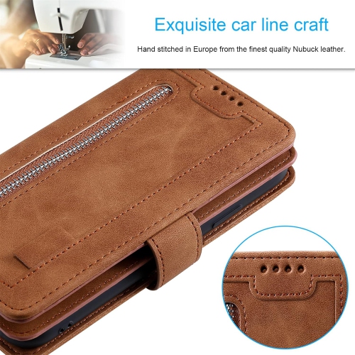 [ LIMITTED TIME OFFER ] - Wallet Case for iPhone 14 PLUS, Multi-Function Flip Folio 9 Card Slots Phone Case with Zipped Pocket Wrist Strap