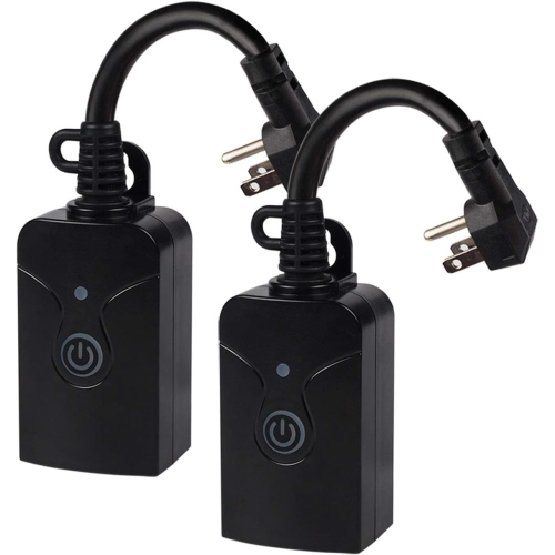 HBN  Outdoor Smart Wifi Plug: Heavy Duty Timer, 1 Grounded Outlet, App Remote, Alexa/google Home, 2.4Ghz Only, Etl Listed In Black