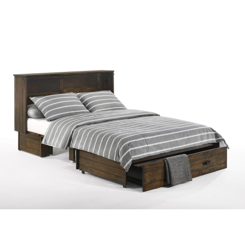 Night and Day Big Sky Murphy Cabinet Bed with Gel Memory Foam Mattress in Wildwood Brown