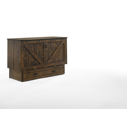 Night and Day Big Sky Murphy Cabinet Bed with Gel Memory Foam Mattress in Wildwood Brown