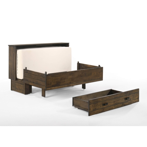 Night and Day Big Sky Murphy Cabinet Bed with Gel Memory Foam Mattress in Wildwood Brown