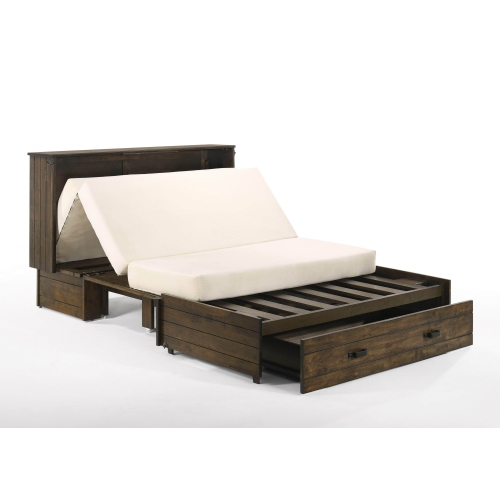 Night and Day Big Sky Murphy Cabinet Bed with Gel Memory Foam Mattress in Wildwood Brown