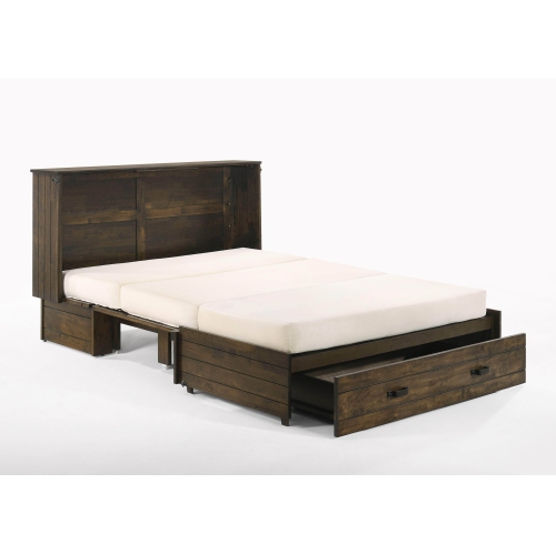 Night and Day Big Sky Murphy Cabinet Bed with Gel Memory Foam Mattress in Wildwood Brown