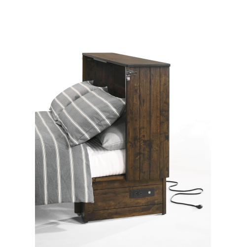 Night and Day Big Sky Murphy Cabinet Bed with Gel Memory Foam Mattress in Wildwood Brown