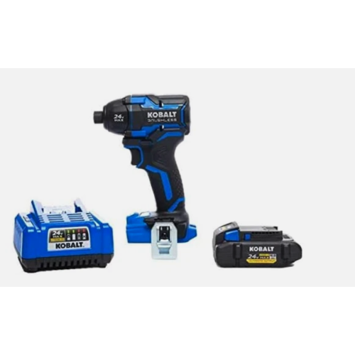 Tournevis à percussion sans fil sans balais XTR 24 V Max 1/4&nbsp;po de Kobalt 1 batterie incluse - Étui rigide