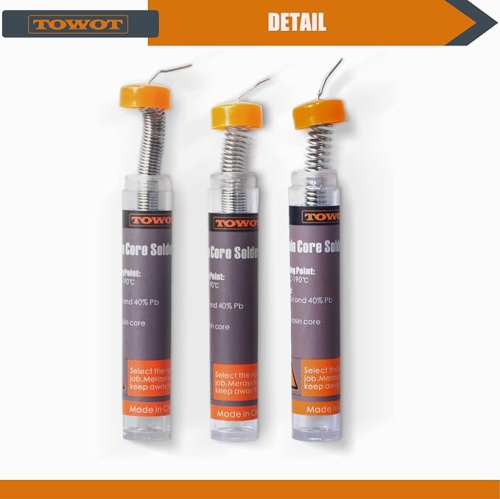 TOWOT Solder Wire with Rosin Core 3 PCS 10 g Tin Lead Rosin Core Flux Iron Welding Tool for Electrical Soldering