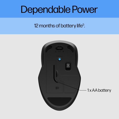 HP 250 Dual Mouse - for Computer or Laptop - Multi-OS & Device Compatibility, Dual-Mode 2.4 GHZ or Bluetooth Connectivity - Multi-Surface Technology