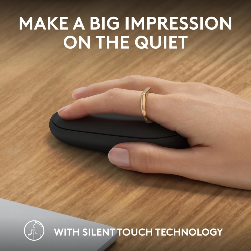 Logitech Pebble Mouse 2 M350s Slim Bluetooth Wireless Mouse, Portable, Lightweight, Customizable Button, Quiet Clicks, Easy-Switch for Windows,