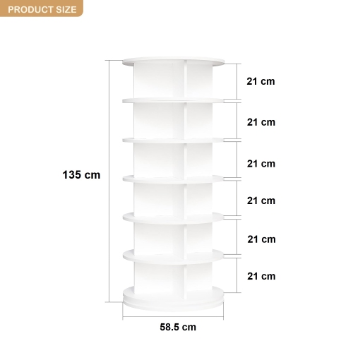 6-Tier Rotating Shoe Rack, 360° Rotating Shoe Organizer Tower for Home, Living Room, Entryway, Closet