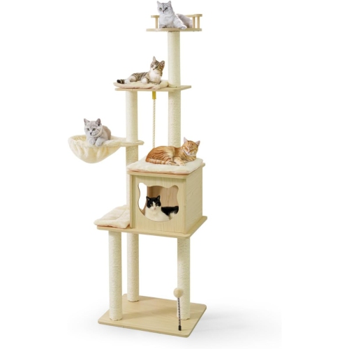 CAPHAUS 64-Inch Multi-Level Cat Tree