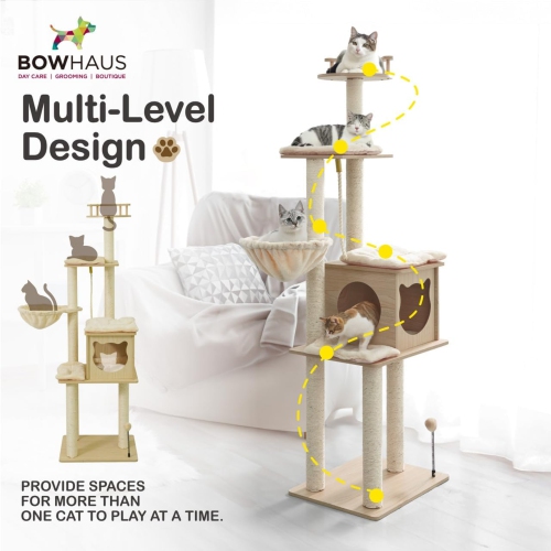 CAPHAUS 64-Inch Multi-Level Cat Tree