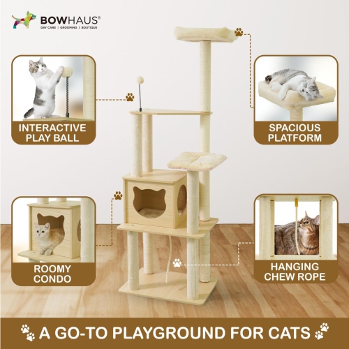 CAPHAUS 65-inch Multi-Level Cat Tree