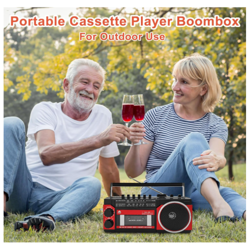 Gracioso Protable Cassette Recorder Player AM FM Compact Cassette Tape Player with Big Speaker & Earphone Jack Build in Microphone,Microcassette